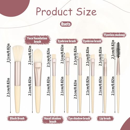 8 Sets Mini Makeup Brushes Bulk, Mini Makeup Brush Set for Bachelorette Party Favors Wedding Bridesmaid Proposal Gifts, Make up Brushes Include Face Eyeshadow Blush Eyebrow Liner Mascara