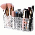 Bling Sparkling rhinestone Five-Piece Makeup Brush Set-Complete Beauty Tool Kit for Flawless Makeup Application (Silver)