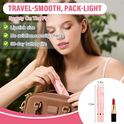 Women's Bikini Trimmer, 2-in-1 Electric Shaver for Bikini Line, Legs, Underarms, Face - Waterproof Women's Electric Shaver for Sensitive Skin, USB Rechargeable (Pink)