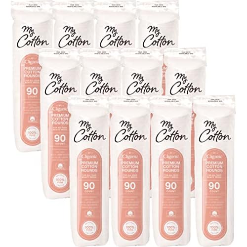 My Cotton Premium Cotton Rounds Bulk (1080 Count) | Makeup Remover Pads, Hypoallergenic, Lint-Free | 100% Pure