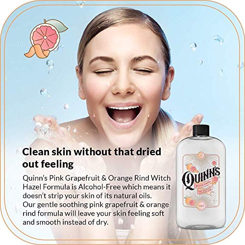 Quinn's Pure Castile Organic Peppermint Liquid Soap 32 oz Alcohol Free Pink Grapefruit and Orange Rind Witch Hazel with Aloe Vera 16oz