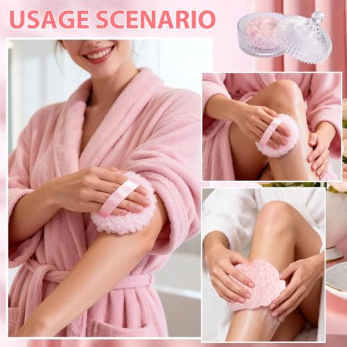 6 Inch Oversized Dusting Powder Container with Body Powder Puff and Container Set ? 2PCS 3 Inch Soft Wool-Like Puff, Portable & Reusable Powder Puff and Container for Women¡¯s Daily Use