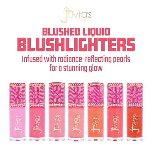 Juvia's Place Blushed Liquid Blush Lighter Pink Lady Glow - Liquid Blush for Cheeks with Luminous Glow, Long-Wearing, Buildable & Highly-Pigmented Makeup, Easy to Blend