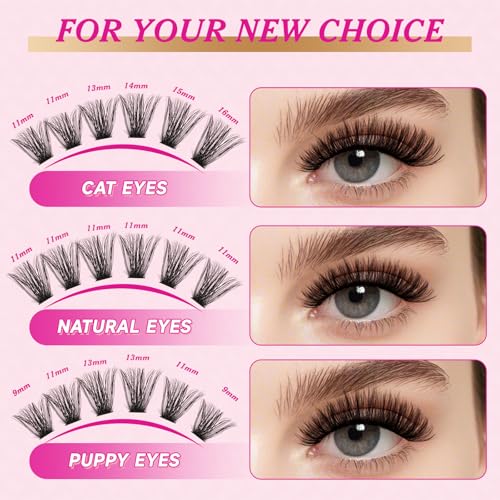 DIY Lash Extension Kit 280Pcs Individual Eyelash Extension Kit 60D80D 0.07D Curl 9-16MIX Lash Clusters Kit with Lash Glue Remover Applicator Easy to Use for Beginners