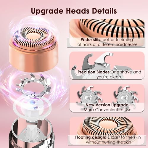 Gen 3 Replacement Heads for Flawless Finishing Touch Facial Hair Removal, Painless Replacement Blades for Face with Gurelax Flannel Bag