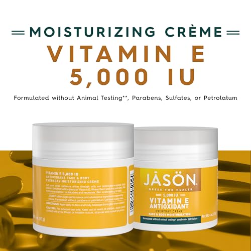 JASON Vitamin E 5,000 IU Moisturizing Cr?me, For Face and Body, 4 Fluid Ounces