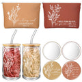 Fumete 2 Set Women's Day Christian Gifts for Women Bulk Religious Makeup Bag Bible Verse Glass Cup Mini Christian Compact Mirror Regalos Cristianos for Church Mothers Day Gifts (Bright Colors)