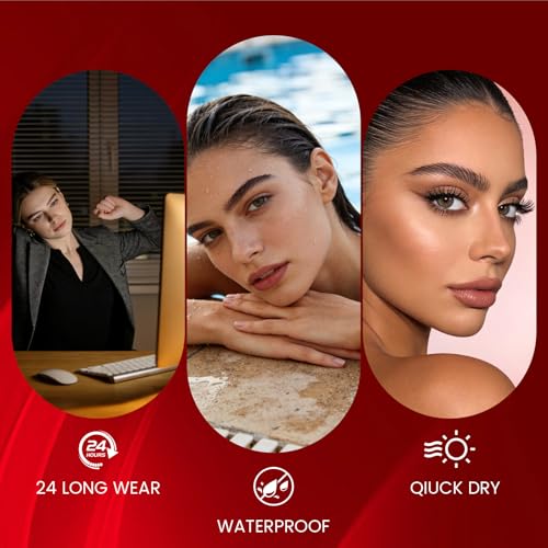 Eyebrow Pen with 2 Pack Eyebrow Pen Set, Waterproof and Long-Lasting Microblading Eyebrow Pencil for Natural Fuller-Looking Brow, Quick-Dry Eyebrow Pencils with Double-Brush Tip for Women (Dark Brown)