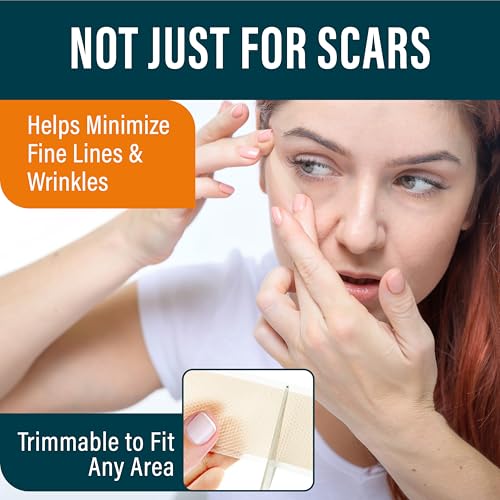 NUVADERMIS Silicone Scar Sheets ? Extra Long Medical-Grade Scar Sheets for C-Section, Tummy Tuck, Keloid, and Surgical Scars ? Reusable and Effective ? 2 Packs of 4-8 Total Sheets