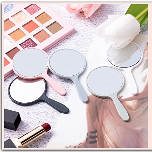 Vinsot 50 Pieces Handheld Mirror Small Hand Mirror Bulk with Handle Plastic Travel Makeup Cosmetic Compact Portable Vanity 3.94 x 2.16 Inch for Women Men Girls Kids Daily DIY Use(50 Pieces)