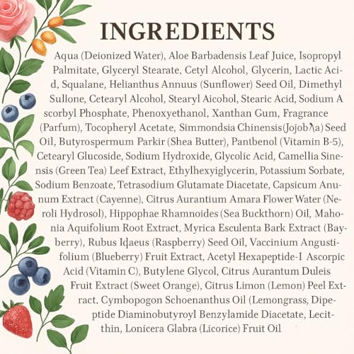 Rose Tea Renewal Moisturizer, Antioxidant Daily Face Cream with Green Tea, Rosehip Oil, Vitamin C, CoQ10, Peptides, 2 oz / 60 ml