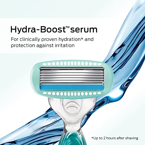 Schick Hydro Silk Sensitive Skin Razor for Women With 5 Moisturizing Razor Blade Refills & Moisturizing Razor Blade Refills for Women with Shower Hanger, 6 Count (Pack of 1)