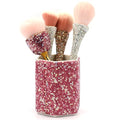 Luxury Crystal Rhinestone Pen Holder Makeup Brush Organizer - Sparkling and Fashionable Desk Organizer for Bling Lovers (Pink)