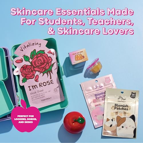 TONYMOLY Fall Refresh K-Beauty Skincare Set ? Hydrating Sheet Mask, Jelly Lip, Hand Cream & Blemish Patches + Mini Tote for Everyday Self Care, Hydrated & Glowing Skin