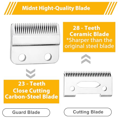 Professional Clipper Replacement Wedge Blades, Compatible with Wahl Precision 2-Hole, Stainless Steel Fixed Blades and Ceramic Moving Blades Pack of 1