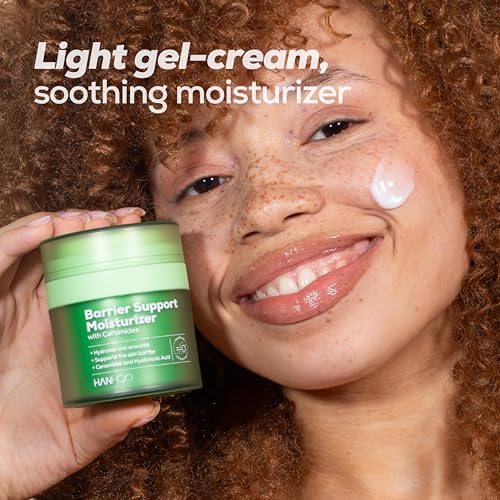 HANHOO Barrier Support Moisturizer with Ceramides, 1.7 Fl. Oz., Face Moisturizer with Ceramides and Hyaluronic Acid, Soothes Skin Barrier, Gel-Cream Moisturizer, For Acne-Prone Skin