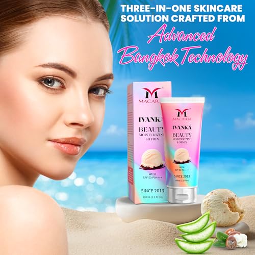 Ivanka Beauty Moisturizing Lotion for Winter Dry Skin with Vanilla Fragrance & Hyaluronic Acid - for Good Smell, All Skin Types including Sensitive & Acne Prone Skin - with SPF 50 - without Chemicals