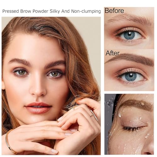 Eyebrow Powder Palette,3-color eyebrow palette Nature Eye Brow Powder to Enhance & Filler Brows Contour Eyebrow Neutral Eye Makeup 102# Warm Coffee