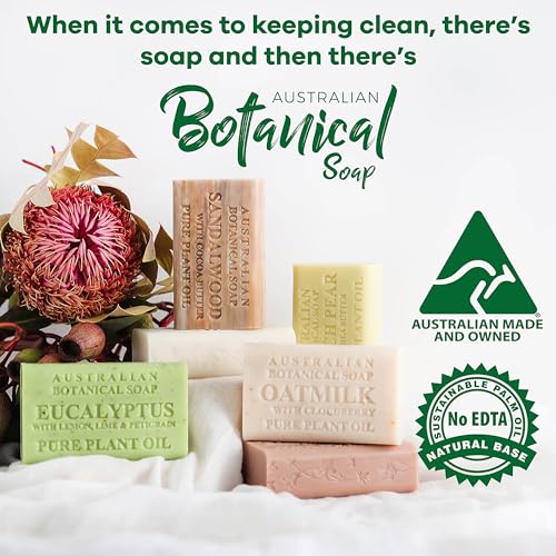 Australian Botanical Soap, Goat Milk Soap with Shea Butter, 6.6 oz. Bars, Triple Milled Body Cleanser, Made in Australia with African Shea Butter and Native Goat Milk, All Skin Types, Pack of 8
