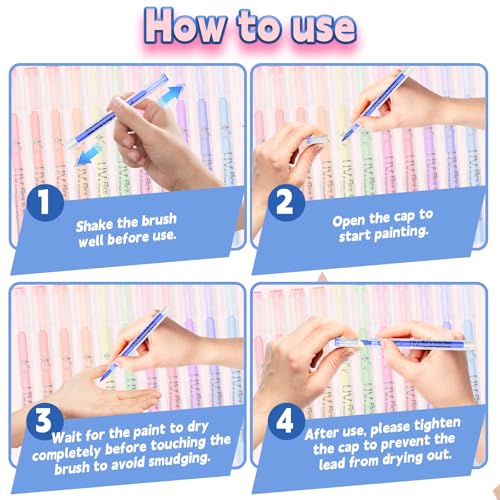 12PCS Glow in the Dark Face Paint Pens, UV Neon Face and Body Paint Markers - Skin Safe, Body Art Pens for Kids Adults, Festival Party Supplies
