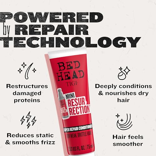 Bed Head by TIGI Resurrection Super Repair Conditioner Travel Mini ? Repairing conditioner for dry, brittle and damaged hair with added moisture and nourishment??, 2.53 fl oz