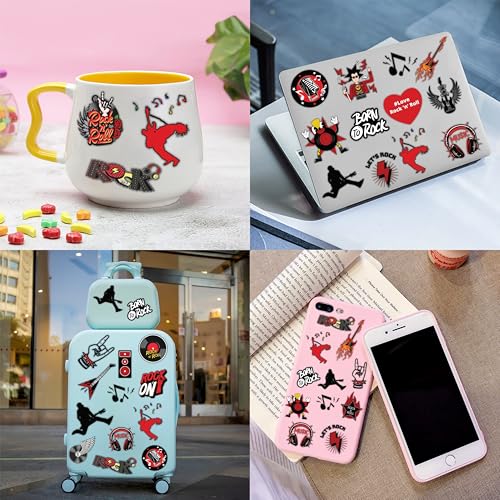 72PCS Rock and Roll Party Set 48PCS Temporary Tattoos 24PCS Slap Bracelets Music Themed Birthday Supplies, Baby Shower Gifts, Classroom Rewards & Party Decor for Kids Boys Girls