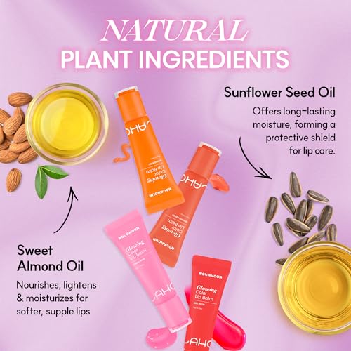 Glowing Color Lip Balm 0.35 Oz| Hydrating Lip Balm Lip Gloss for Girls | Vegan Lip Balm & Lip Plumping Gloss | Lip Glowy Balm & Lip Care for Dry Lips | Moisturizing Lip Balm Shining Berry