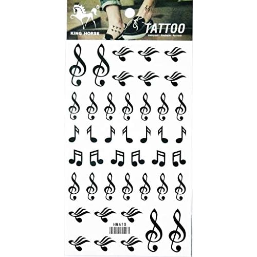 1 Sheet Musical notes words symbols Tattoos Body Art Stickers Color Flash Fake Waterproof Tattoo Stickers for Women Men