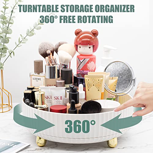 Makeup Perfume Organizer Perfume Tray, 360 Degree Rotating Rotating Makeup Organizer Lazy Susan Cosmetic Desk Storage Lotions Display Cases Organizador de Maquillaje with Large Capacity