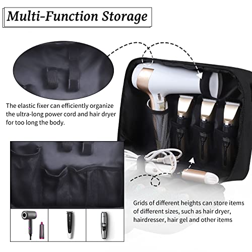 Barber Hairdryer Carrying Case - Hairstylist Travel Bag with Storage for Blow Dryer & Salon Equipment