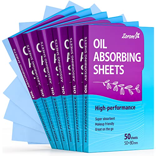 High-Performance Oil Absorbing Sheets for Face - 6 pack (300 sheets) - Makeup Friendly Blotting Papers for Oily Skin - Oil Blotting Sheets for Face