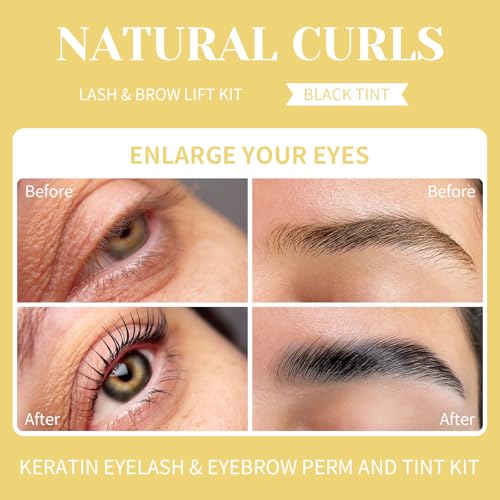 Lash Lift and Color Kit, Brow Lamination Kit with Color, DIY Eyelash Perm Curling for Voluminous Lashes and Brows, Home and Salon Use ? Libeauty