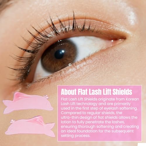 Libeauty Flat Lash Lift Shields, Ultra Thin Korean Flat Shields for Step 1 Perm/Lift, Flexible Use as Eye Patches or Lift Ribbon, Dolphin-Shaped Design for Easy Pick Up