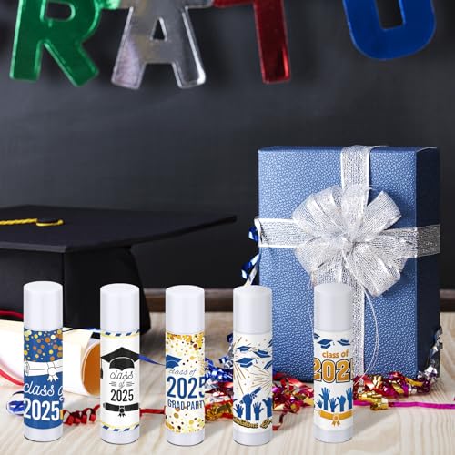 Dunzy 50 Pcs 2026 Graduation Lip Balm Bulk Gifts Graduation Party Favor Class of 2026 Lip Balm for Students High School College Classmates Celebration Party Grad Supplies(Blue)