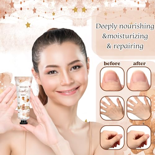 50 Sets Baby Shower Hand Cream with Organza Bag Thank You Card Baby Shower Wedding Gifts for Guests Bridal Wedding Favors for Guests, Thank You Gifts for Women(Brown Bear)