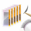NAGARAKU Premade Spire Eyelash Extensions, 5 Trays in 1 Pack Air Series Feather Shape Manga Anime Lashes Volume Soft Black Flat Root Spikes Fans Eyelashes DIY Clusters Lash-0.07 C Curl 8-15mm Mix