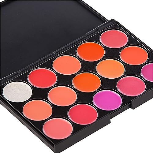 Pure Vie¢ç Professional Matte 15 Colors Non-Sticky Lip Gloss Palette Lipgloss Makeup Kit Cosmetic Contouring Palette