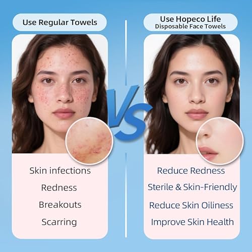 Disposable Face Towel, Soft Package, 60 Count, XL, Hanging and Flat Dual Use,Dry Wipes,Lint Free Face Cloths,Makeup Removal,Soft Cleansing Towelettes, Sensitive Skin Facial Towels,(1 Pack)