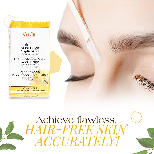 GiGi Accu Edge Wax Sticks for Hair Removal ? Small, Wax Applicator Sticks, Wooden Waxing Stick for Upper Lip & Eyebrows, 100 ct