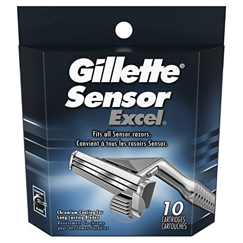 Gillette Sensor Excel Men's Razor Blade Refills, 10 Count (Pack of 2)