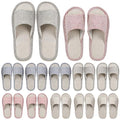 Suhine 12 Pairs House Slipper for Guests Open Toe Spa Slippers Non Slip Indoor Comfortable Breathable Home for Travel Guests Hotel Home Bedroom Unisex