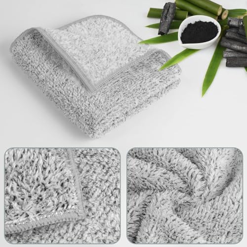 SINLAND Microfiber Face Cloths Highly Absorbent Washcloths Soft Feel Fingertip Towels Multi-Purpose Wash Cloths for Bathroom, Gym, Hotel, Spa and Kitchen, 12Inch x 12Inch