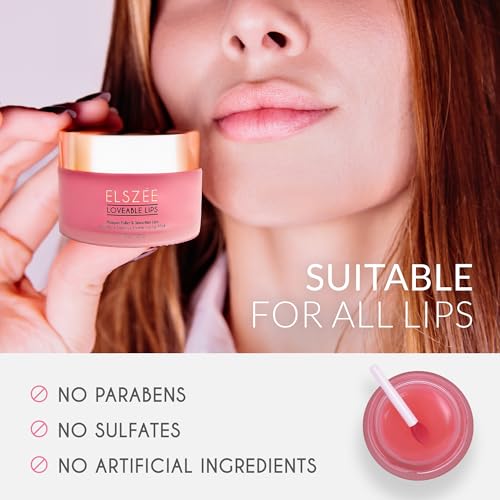 ELSZ?E Loveable Lips | Lip Mask with Hyaluronic Acid | Smooth, Volumize and Hydrate Dry Lips | Day & Night Treatment