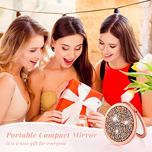 Vicenpal Compact Cosmetic Mirror Round Pocket Makeup for Bridesmaid Gifts Hand Held Small Mirror for Purse Compact Travel Accessory Proposal Bridal Shower Gifts, 2.75 Inch(12 Pcs)