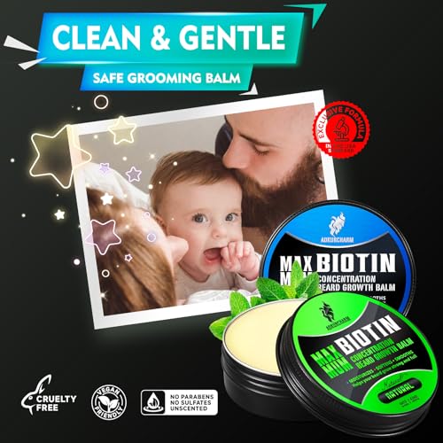 2 Pack Beard Balm for Men ? Sandalwood & Unscented ? Biotin Beard Conditioner for Softening, Styling & Supporting Beard Growth ? Gift Set for Father¡¯s Day, Anniversaries & Christmas
