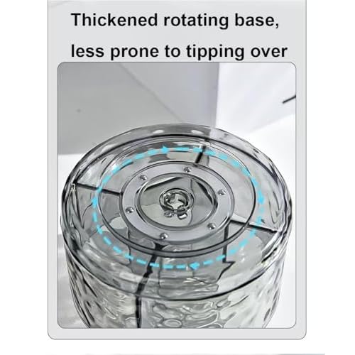 Multifunction Cosmetic Organizer, Rotating Makeup Brush Holder with Multi-Compartment Design, Countertop Organizer for Vanity, Bathroom Counter, Pantry, Cabinet (Transparent Ripple)