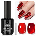 beetles Gel Polish Ruby Red Cat Eye Gel Nail Polish - 15ML Valentine's Day Red Cat Eye Glitter Gel Polish Magnetic Shimmer Effect Soak Off UV French Nail Art Design Salon DIY Manicure Gifts for Women