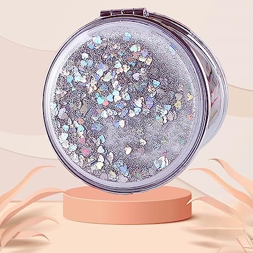 Compact Mirror, Pocket Mirror 4 Pcs Mini Mirror for Purse 2.75 Inch 1X/2X Magnifying Round Small Travel Mirror, Handheld Folding Cosmetic Purse Makeup Mirror for Women Girls