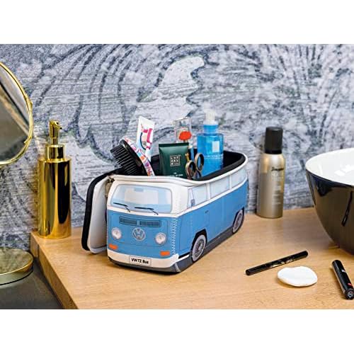 BRISA VW Collection Volkswagen Neoprene Universal Makeup Cosmetics Toiletry Travel Pharmacy Bag in T2 Bus Design (Large)
