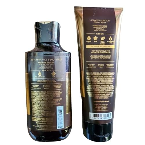 Bath & Body Works Men's Honorable Ultimate Hydration Body Cream and 3-in-1 Hair, Face, Body Body Gel Wash 2 Piece Set
